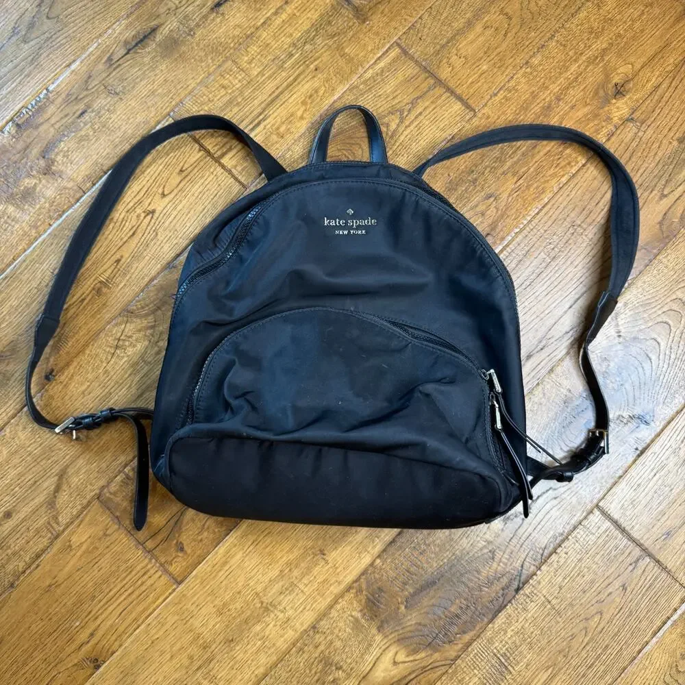 Kate Spade Karissa Nylon Medium Backpack Purse Black - Picture 3 of 6